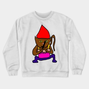 cat loves playing drums Crewneck Sweatshirt